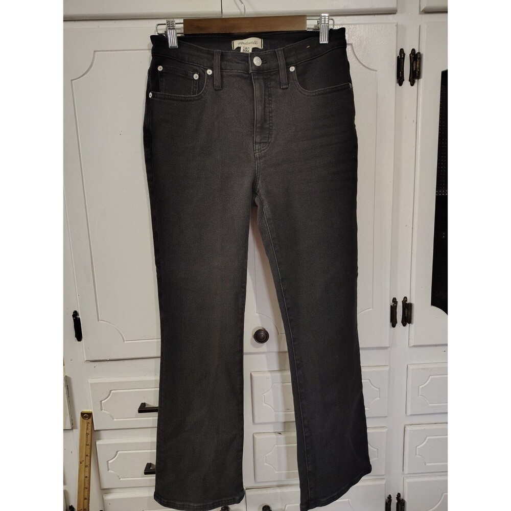 Madewell Women's Jeans Black Size 27 Mid Rise Kick Out Bootcut Stretch 27" Denim